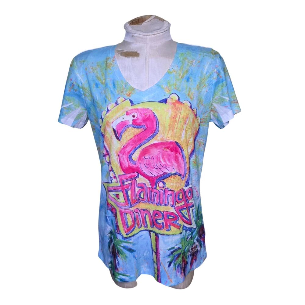 Leoma Lovegrove Womens Top Flamingo Diner Size L